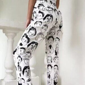 High Waisted Shekou Face Print Trousers